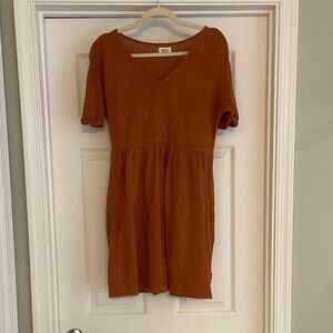 UpWest Rust Orange V-Neck Dress